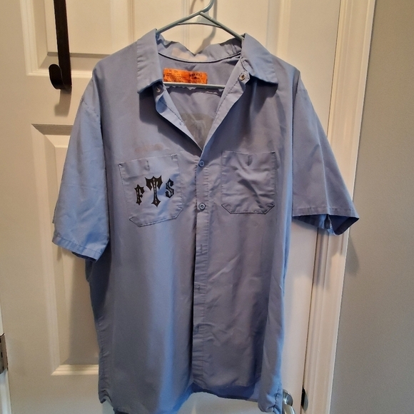 Full throttle saloon sturgis button down mens . Short sleeve. Sz xl blue - Picture 3 of 10